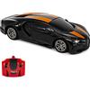CMJ RC Cars Bugatti Chiron Auto telecomandata con licenza ufficiale 1:24 luci di lavoro 2.4 Ghz (nero/arancione)
