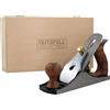 Faithfull Pialla da finitura Faithfull n. 4 in scatola di legno - Pialla manuale in ghisa lavorata con precisione per legno duro e tenero, finitura superficiale, ebanisteria e falegnameria in generale