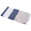 Carenesse Hammam Panno TOMMY blu bianco beige a righe, 100 x 180 cm, 100% cotone, aspetto marino, peshtemal, asciugamano sauna, telo da bagno, telo da spiaggia, fouta, turkish towel