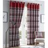 Portfolio Home Portfolio Orleans - Tende con occhielli, completamente foderate, con occhielli, 116,8 x 137,2 cm, colore: Rosso e Grigio