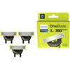 Philips OneBlade Lama di Ricambio Confezione da 3 Testine QP430/50