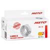 Meto Etichette per etichettatrice (26x12 mm, 1 riga, 6.000 pezzi, arancione fluo, permanenti, per Meto, Contact, Sato, Avery, Tovel, Samark, ecc.)