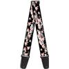 buckle-down tracolla per chitarra 34-60 Flying Pigs Black/White/Pink