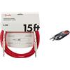 Fender 099-0515-010 Cavo Per Strumenti Serie Originale 15 ' Str/Str, Rosso Fiesta & Stagg Sgc3Dl Cavo Pro Dritto Deluxe Per Strumenti Musicali Da Jack 6.3 Mm, 3M, Nero
