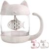 Colore casuale 7.1 15.4cm Tazza di tè alla tazza di vetro del gatto della bottiglia dell'acqua con il filtro dell'infusore del tè del pesce Filtro 280ML 10.5 