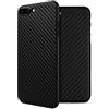 doupi UltraSlim Custodia per iPhone 8 Plus / 7 Plus (5,5 Pollici), Carbon Fiber Look Fibra di Carbonio ottiche Piuma Facile Cover, Nero
