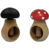Wooden World - Set di 2 schiaccianoci a forma di fungo, in legno di faggio naturale molto solido, marrone