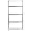Amazon Basics Scaffaliera a 5 ripiani, altezza dei ripiani e piedini di livellamento regolabili, peso massimo 680 kg, Cromo, 36 D x 91 W x 183 H cm
