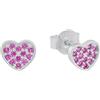 s.Oliver Orecchini a perno in Argento 925 Gioielli da orecchio per bambini, con zirconi sintetici, 0,6 cm, Argento, cuore, Fornito in confezione regalo per gioielli