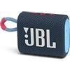 JBL GO 3 Speaker Bluetooth Portatile, Cassa Altoparlante Wireless con Design Compatto, Resistente ad Acqua e Polvere IPX67, fino a 5 h di Autonomia, USB, Blu e Rosa
