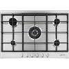 Smeg P272XGH piano cottura Acciaio inox Da incasso 75 cm Gas 5 Fornello(i)