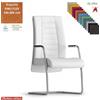 Elleci Office TAIT Poltrona interlocutore braccioli tubolare copribraccioli telaio cromato base slita KING FLEX class 1IM