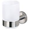 Tiger Boston Portabicchiere, Vetro, Acciaio (Inox Lucidato), 6,7 x 10 x 10,4 cm