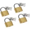 Meister 9515400 - Lucchetti per tende, 35 mm, 4 pezzi, corpo in ottone, con 12 chiavi/lucchetto in pratico set/lucchetto