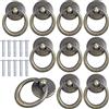 smatime 10 Pezzi Bronzo Pomelli ad Anello Pomelli per Mobili Vintage Maniglia a Tiretto Manopola in Lega di Zinco Pomelli per Cassetti con Vite per Cucina Cassetti Armadi Armadietti Comò