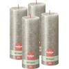 BOLSIUS - Candela rustica a pilastro luccicante - Champagne - 19 cm - Confezione da 4 -Non gocciolante - Candele non profumate - 85 ore