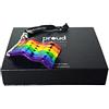 Proud Christmas PC001 Ornamento in Vetro con Bandiera Arcobaleno, 8 x 5 cm