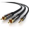 CSL-Computer Primewire - 3m Cavo Jack RCA Stereo a Y - 1 x Jack 3,5mm e 2X RCA Maschio - Serie Premium HQ garantito a Vita