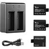 Vemico Action Cam Batteria 3X 1050mAh EK7000 Batteria PG1050 per AKASO EK7000 Pro, WOLFANG, iZEEKER, Surfola, TIMNUT, Apexcam, Rollei, VEMONT, Greatop, Explodek, Xilecam, APEMAN, Crosstour, SJ4000
