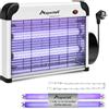 ASPECTEK Lampada Antizanzare Elettrica 20W 2800V - Sterminatore di Insetti e Mosche per Interni, Trappola per Insetti Volanti (Zanzare, Mosche, Moscerini), Include 2 Lampadine UV di Ricambio