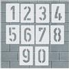 HBM-Schablonenshop Stencil numerici n. 35, 1 set numeri 0 - 9, 10 stencil singoli, per pittura