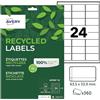 AVERY - Confezione da 360 etichette 100% riciclate autoadesive, formato 63,5 x 33,9 mm. Stampa laser e a getto d'inchiostro (LR7159-15)