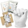 Lucky Hands Calco Mani & Piedini per Neonati | 0-12 mesi | Fino a 7 calchi | 450 g di polvere da stampo + 600 g di polvere da colata | Kit completo 29 pezzi | Prodotto in UE (Kit Neonato Completo)