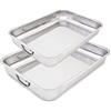 Menax - Set di 2 Teglie da Forno Rettangolari in Acciaio Inox - Stampo per Lasagna, Focaccia, Biscotti - Acciaio