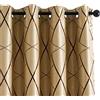 GIRASOLE HOME® Coppia Tende Beige Semi Oscuranti Fantasia Geometrica Marrone Tenda Isolante per Soggiorno Camera Ufficio Balcone Porta Finestra 2 Pannelli con Occhielli (Beige e Marrone, 140x280cm)