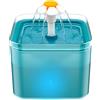 AONBOY Fontanella per Gatti, Fontana per Gatti Silenziosa, Fontanella per Cani, Fontanella Gatti con Luci a LED, 2 Litri, con Filtro a Carboni Attivi e Pompa Dell'Acqua