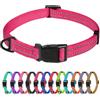 TagME Collare per Cani in Nylon Riflettente, Fibbia Staccabile Durevole, Collari Di Sicurezza Regolabili per Cani Di Taglia Piccola, Rosa Caldo, Larghezza 1.5 cm