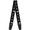 buckle-down gs-w35532 Christmas blocchi nero/bianco/Multi colore tracolla per chitarra