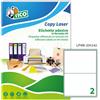 TICO Etichetta adesiva LP4W bianca 100fg A4 200x142mm (2et/fg) Laser Tico