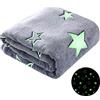 Winthome Coperta pile Bambino Morbida, Plaid che si Illumina al Buio, Coperte Natalizie per Bambina Bambino Regalo, Pisolone, Coperta Fosforescente Adatto a Tutte le Stagioni (Stella, 130x170 cm)