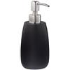 Relaxdays Dispenser di Sapone, 300ml, Portasapone Ricaricabile Manuale, Accessorio Bagno & Cucina, Design Rotondo, Nero