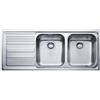 FRANKE 101.0150.821 Lavello per cucina ad incasso modello LOGICA LINE 2 Vasche a Destra misura 116X50 cm in Acciaio Inox