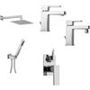 PAINI RUBINETTERIE Paini Dax miscelatore lavabo, bidet e doccia incasso con deviatore completo di soffione doccia, braccio e duplex