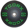 TOORX Disco Bumper Training Absolute 10 kg nero-verde con boccola svasata in acciaio inox diametro 45 cm