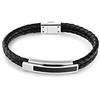 Tommy Hilfiger Jewelry Braccialetto da Uomo in Pelle Colore Nero - 2790357