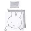 roba Set Biancheria da Lettino 2 Pezzi miffy - Copripiumino 80 x 80 cm - Federa 40 x 35 cm - Cotone Puro - Double Face - Traspirante - Idrorepellente - Motivo con Coniglietto - Bianco e Grigio