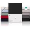 Blumtal Lenzuolo con Angoli una piazza e mezza 140x200 topper in Cotone 150g/m² - Lenzuola letto con Angoli topper - Lenzuolo Sotto con Angoli - Lenzuolo Angoli - altezza materasso 10 cm - in nero