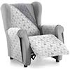 textil-home Textilhome Copridivano Malu 1 Posti con Braccioli - Copripoltrona Relax e Orecchioni Reversibile, Imbottito, Protezione Antigraffio per Divani, Colore C/2