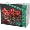 Konstsmide catena luminosa decorativa a LED, piccoli metallo Rossi palline, 10 diodi a luce bianca calda, funzionamento a batteria, interno, 3 x AA 1,5 V Exclusive, cavo trasparente 3188 - 553