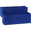 Amazon Basics Cubo/organizer portaoggetti pieghevole in tessuto, con maniglia, 26.67 x 26.67 x 27.94 cm, confezione da 6, Blu Navy, Tinta Unita