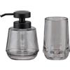 Sealskin Mood Dispenser per Sapone 380 ml e Bicchiere Portaspazzolini Set Coordinato, Grigio