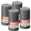 BOLSIUS 103668790331 - Candela rustica a pilastro, colore antracite, 13 x 7 cm, confezione da 4, grigio scuro, 103668790331