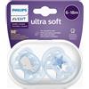 PHILIPS SpA "Ultra Soft Philips Avent 6-18M 2 Succhietti Fantasia Azzurro"