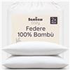 Bambaw Federa cuscino 50x75 cm bambù, Confezione da 2, Federa cuscino refrigerante e antiacaro, Federe traspiranti e anallergiche, Federe in fibra di bambu sostenibili, Certificate Oeko-Tex (Bianco)