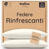 Bambaw Federa cuscino bambu 50x75 cm, Confezione da 2, Federe antiacaro e anallergiche, Federa cuscino anti acne, antibatterica e antirughe, Federe rinfrescanti e traspiranti estive (Beige)