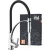 EISL NI183CARCRB CARNEO - Rubinetto da cucina con doccetta estraibile, per il risparmio dell'acqua, rubinetto da cucina orientabile, miscelatore monocomando, cromato nero